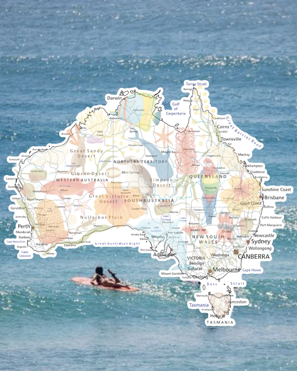 Roadtrip Icon - Large Map Sticker